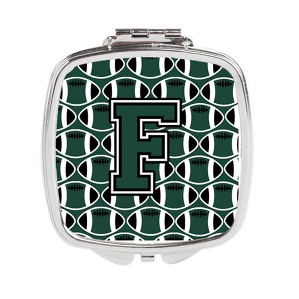 Carolines Treasures Letter F Football Green and White Compact Mirror CJ1071-FSCM